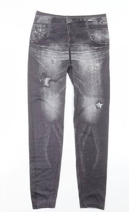 Womens UK Size 30 Preworn Regular Fit Capri Grey Trousers