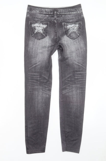 Womens UK Size 30 Preworn Regular Fit Capri Grey Trousers