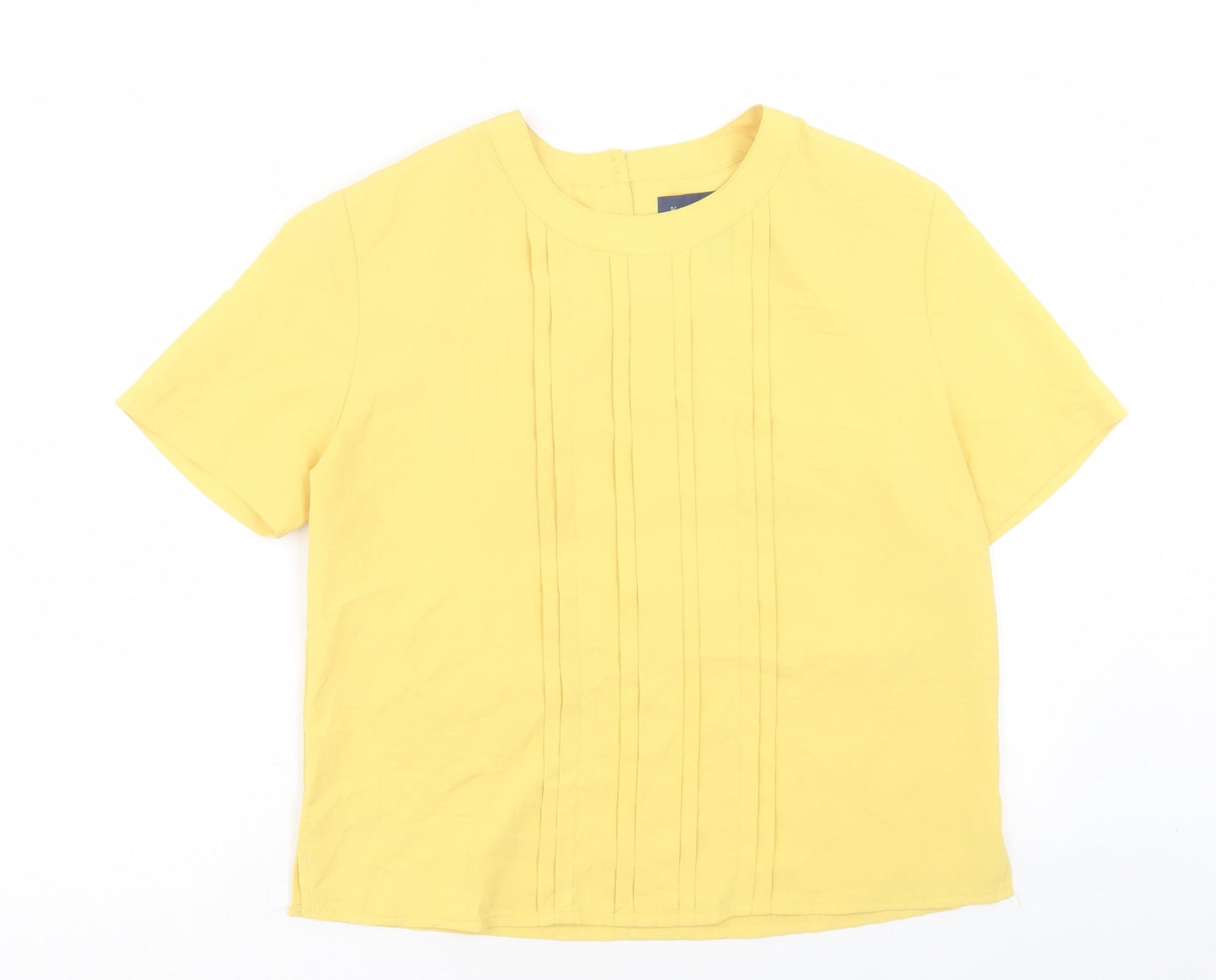 Womens UK Size S Karen Scott Yellow Basic T-Shirt