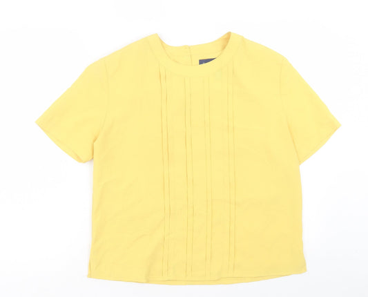 Womens UK Size S Karen Scott Yellow Basic T-Shirt