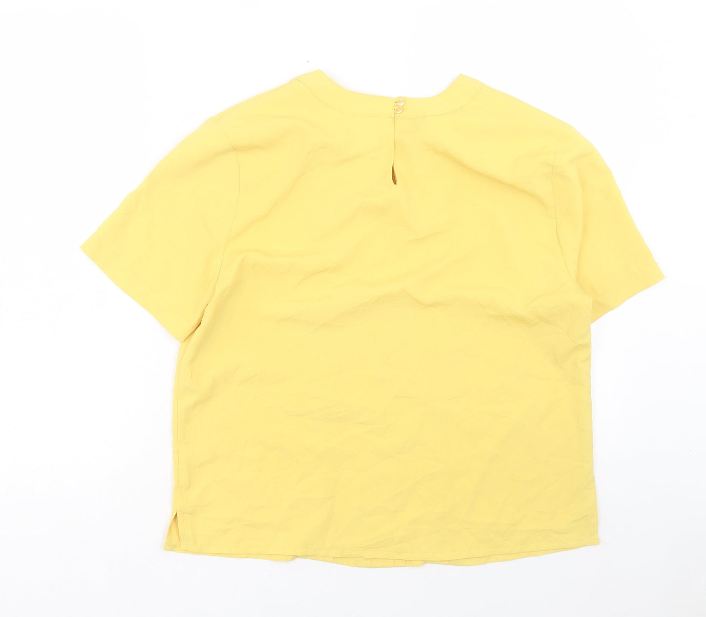 Womens UK Size S Karen Scott Yellow Basic T-Shirt