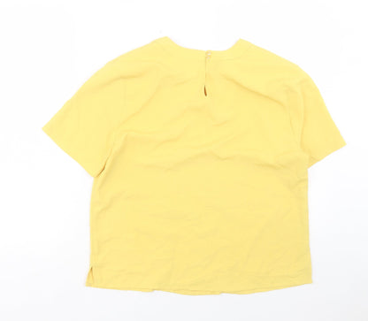 Womens UK Size S Karen Scott Yellow Basic T-Shirt