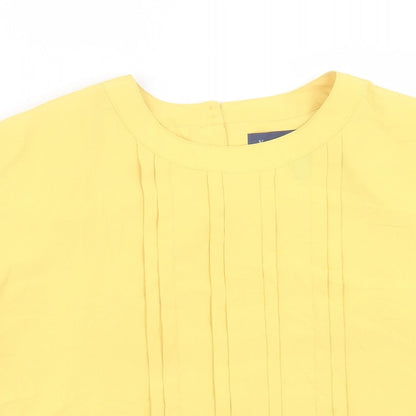 Womens UK Size S Karen Scott Yellow Basic T-Shirt