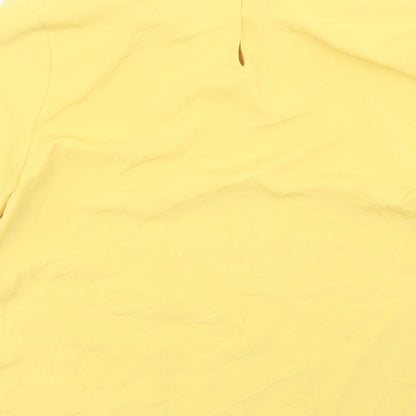 Womens UK Size S Karen Scott Yellow Basic T-Shirt