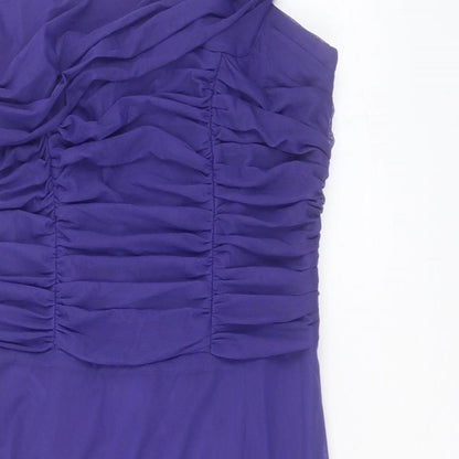 NEXT Womens Purple Nylon A-Line Size 12 Square Neck Zip