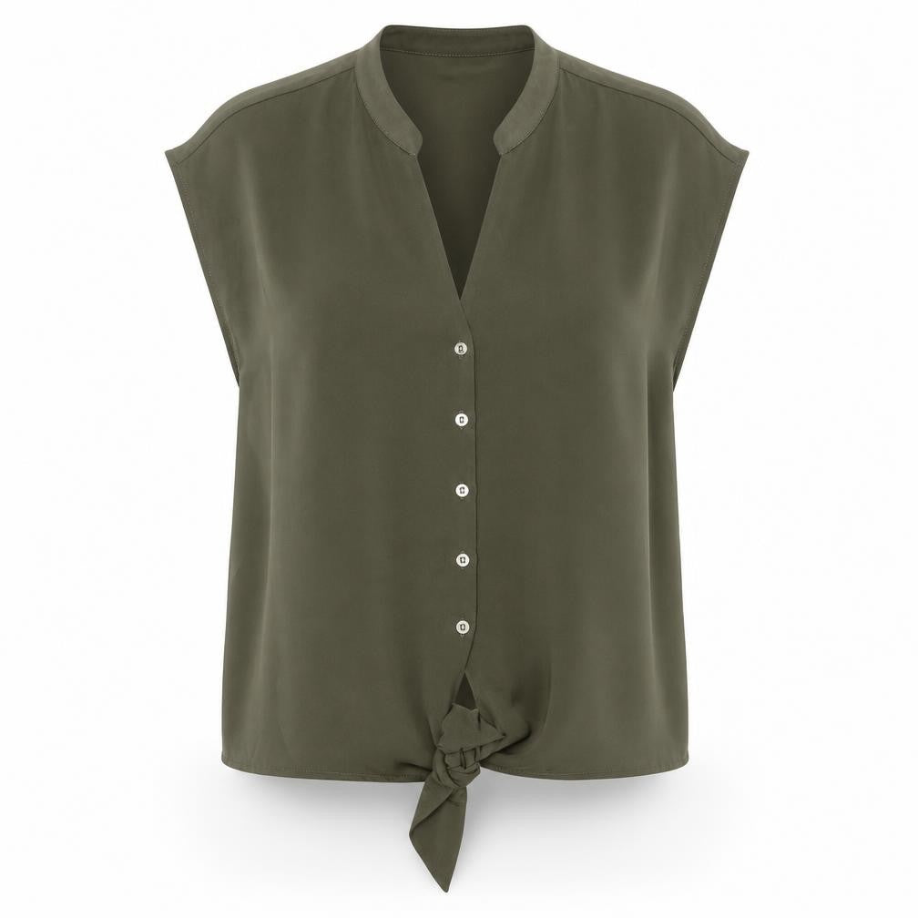 Womens UK Size 16 Oasis Green Basic Button-Up