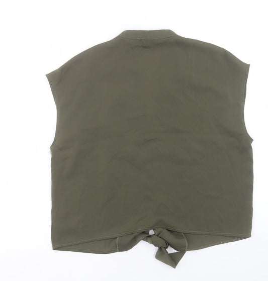Womens UK Size 16 Oasis Green Basic Button-Up