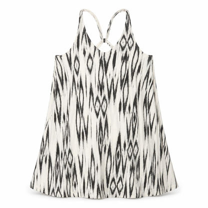 H&M Womens Beige Geometric Viscose A-Line Size M V-Neck Pullover