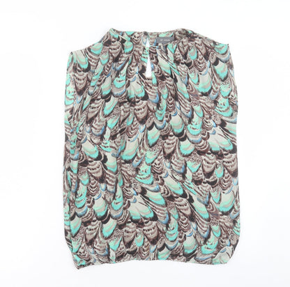 Matalan Womens Multicoloured Geometric Polyester Basic Tank Size 10 Crew Neck