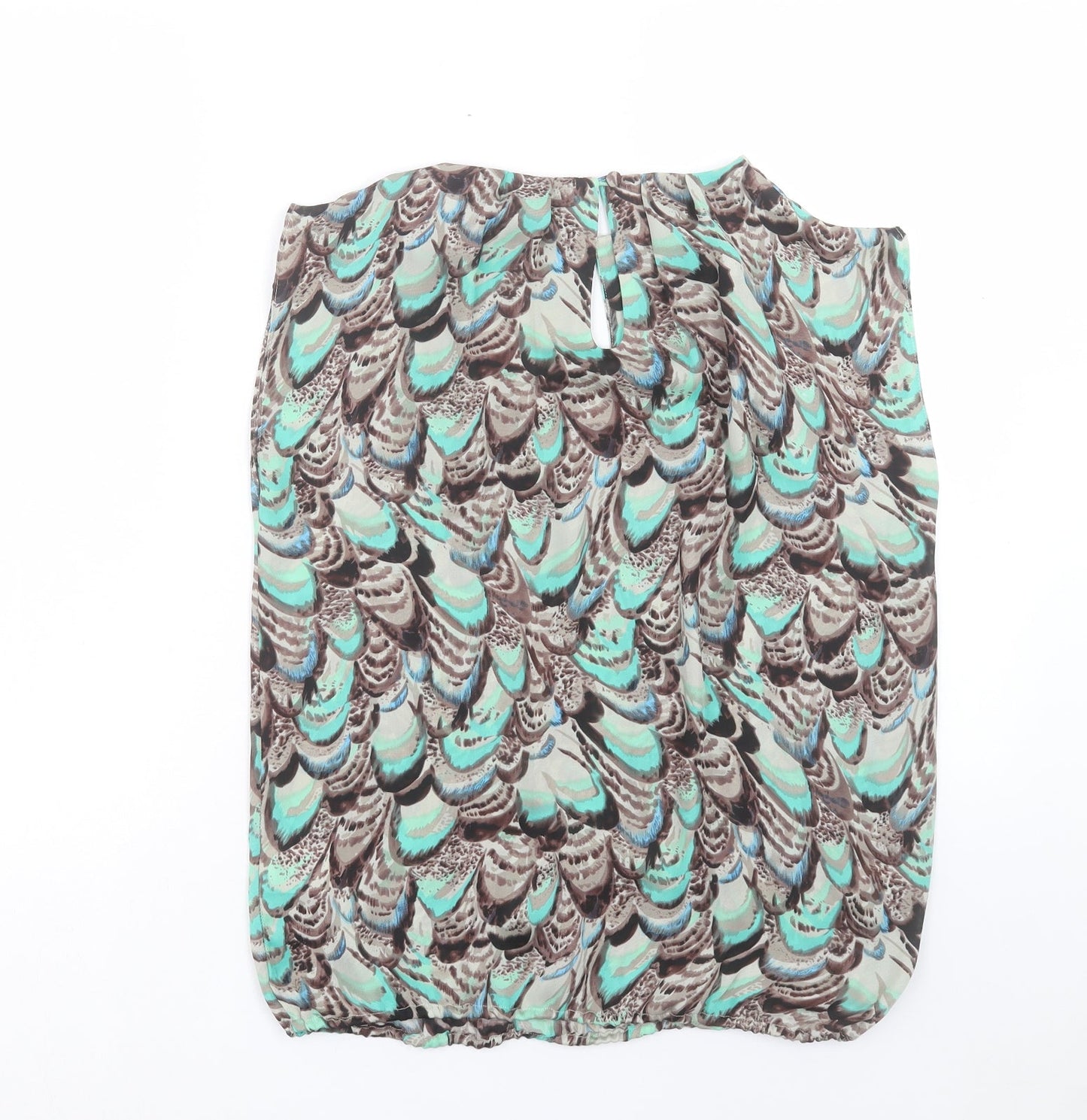 Matalan Womens Multicoloured Geometric Polyester Basic Tank Size 10 Crew Neck