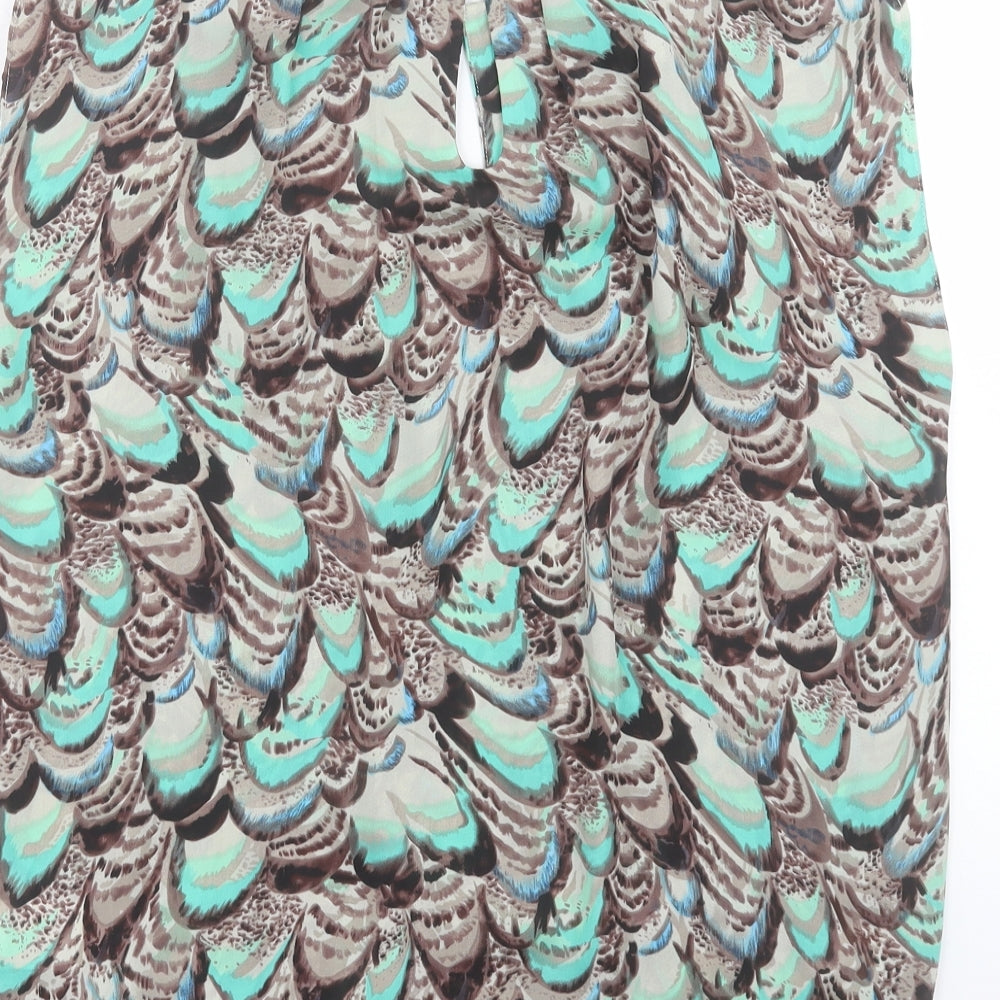 Matalan Womens Multicoloured Geometric Polyester Basic Tank Size 10 Crew Neck