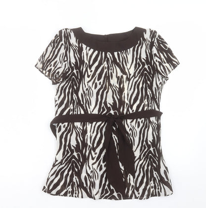 Womens UK Size 10 Marks and Spencer Brown Basic T-Shirt