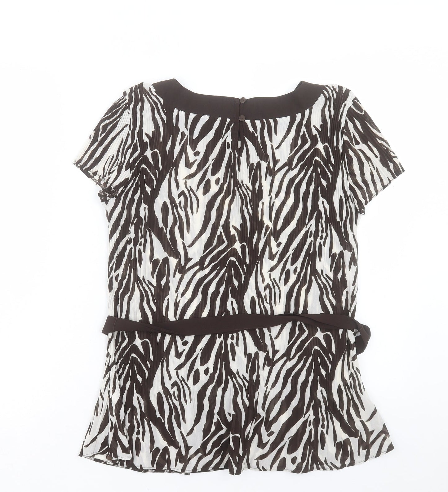 Womens UK Size 10 Marks and Spencer Brown Basic T-Shirt