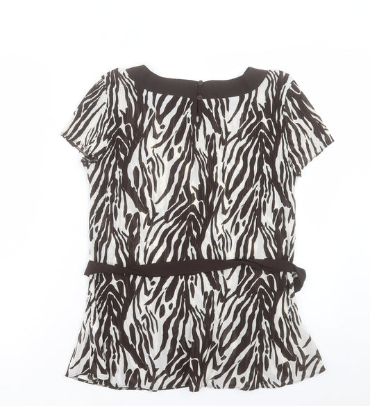 Womens UK Size 10 Marks and Spencer Brown Basic T-Shirt
