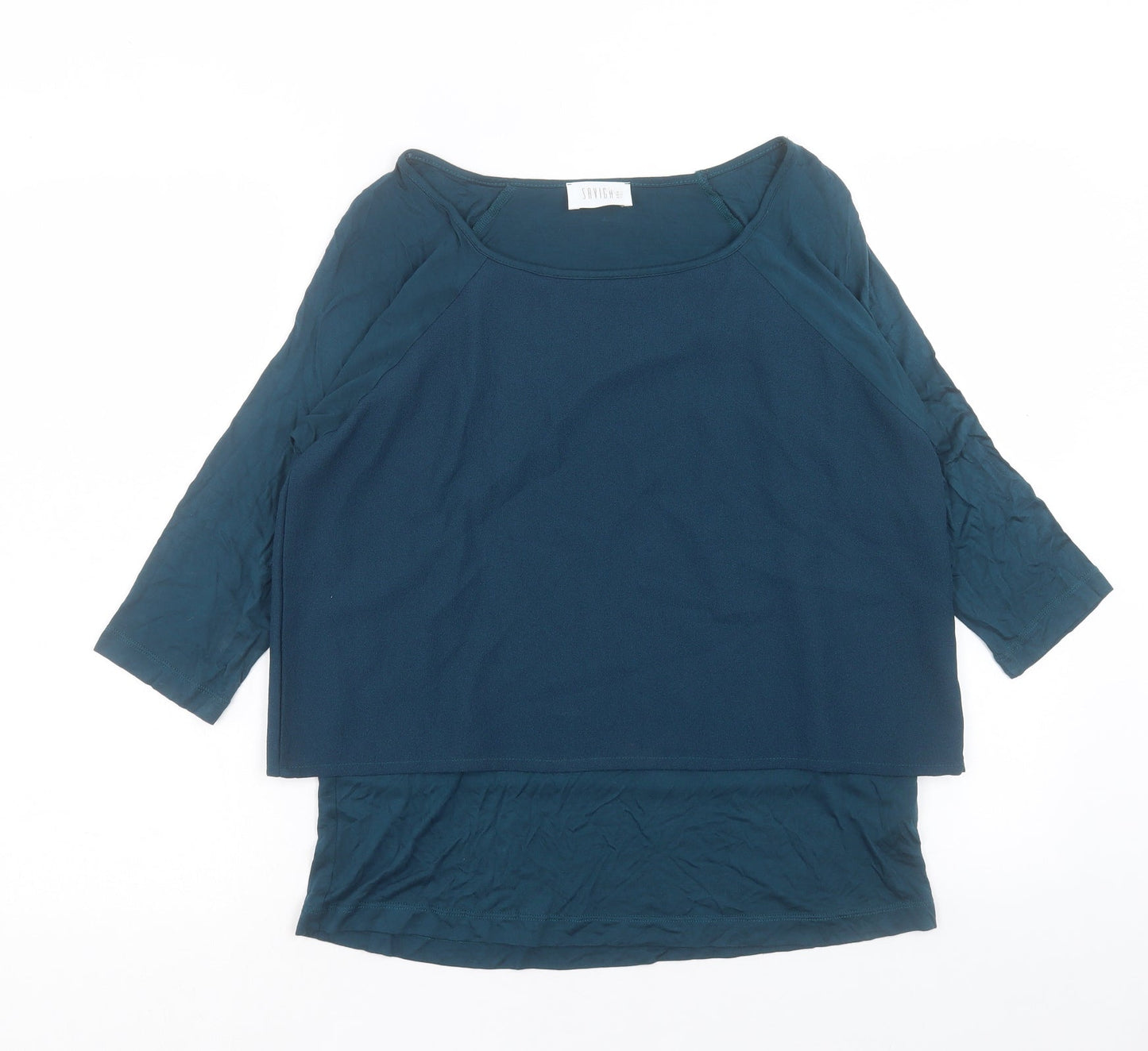 Womens UK Size 12 SAVIDA Green Basic T-Shirt
