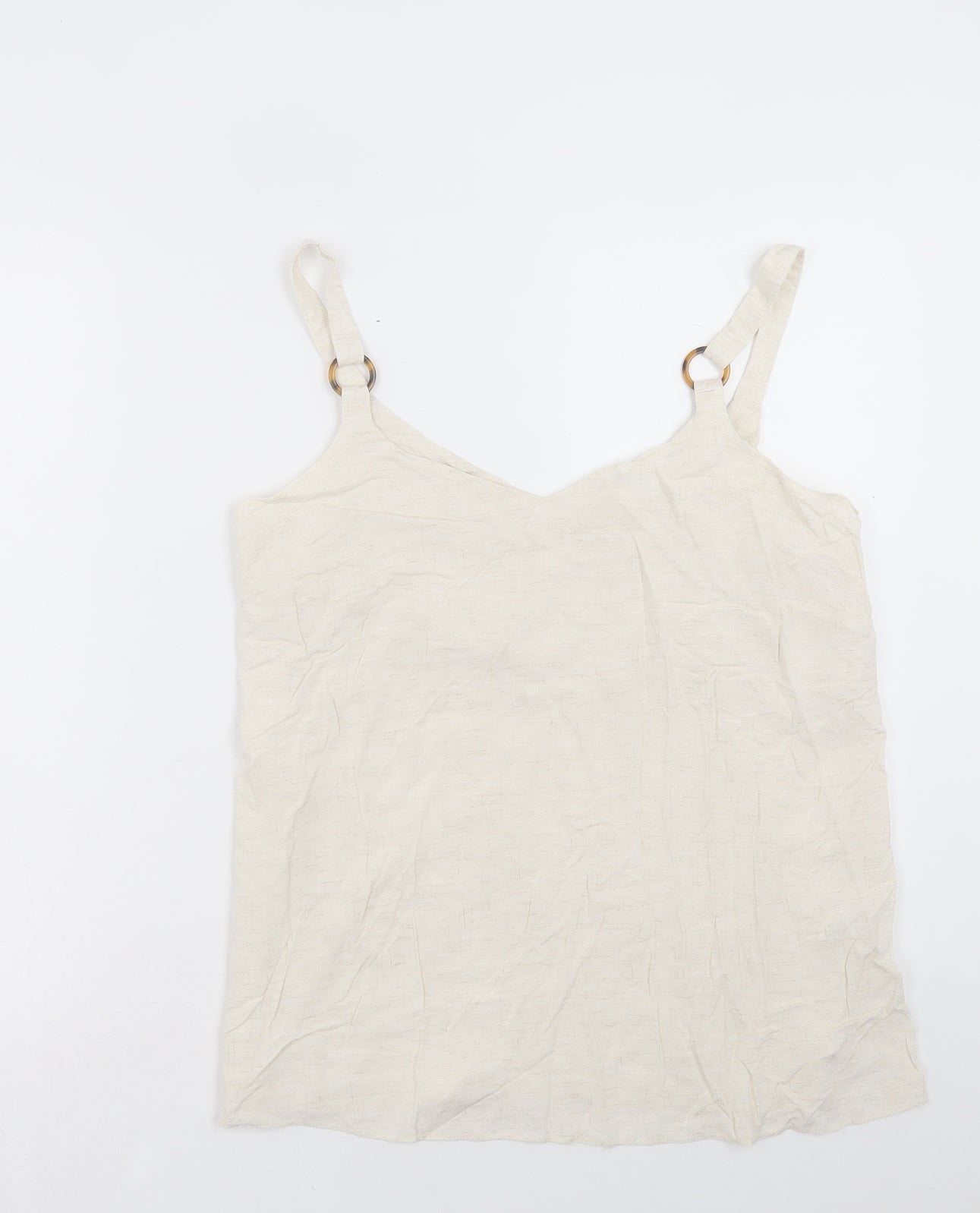 Papaya Womens Beige Viscose Camisole Tank Size 12 V-Neck