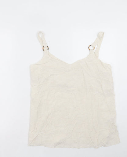 Papaya Womens Beige Viscose Camisole Tank Size 12 V-Neck