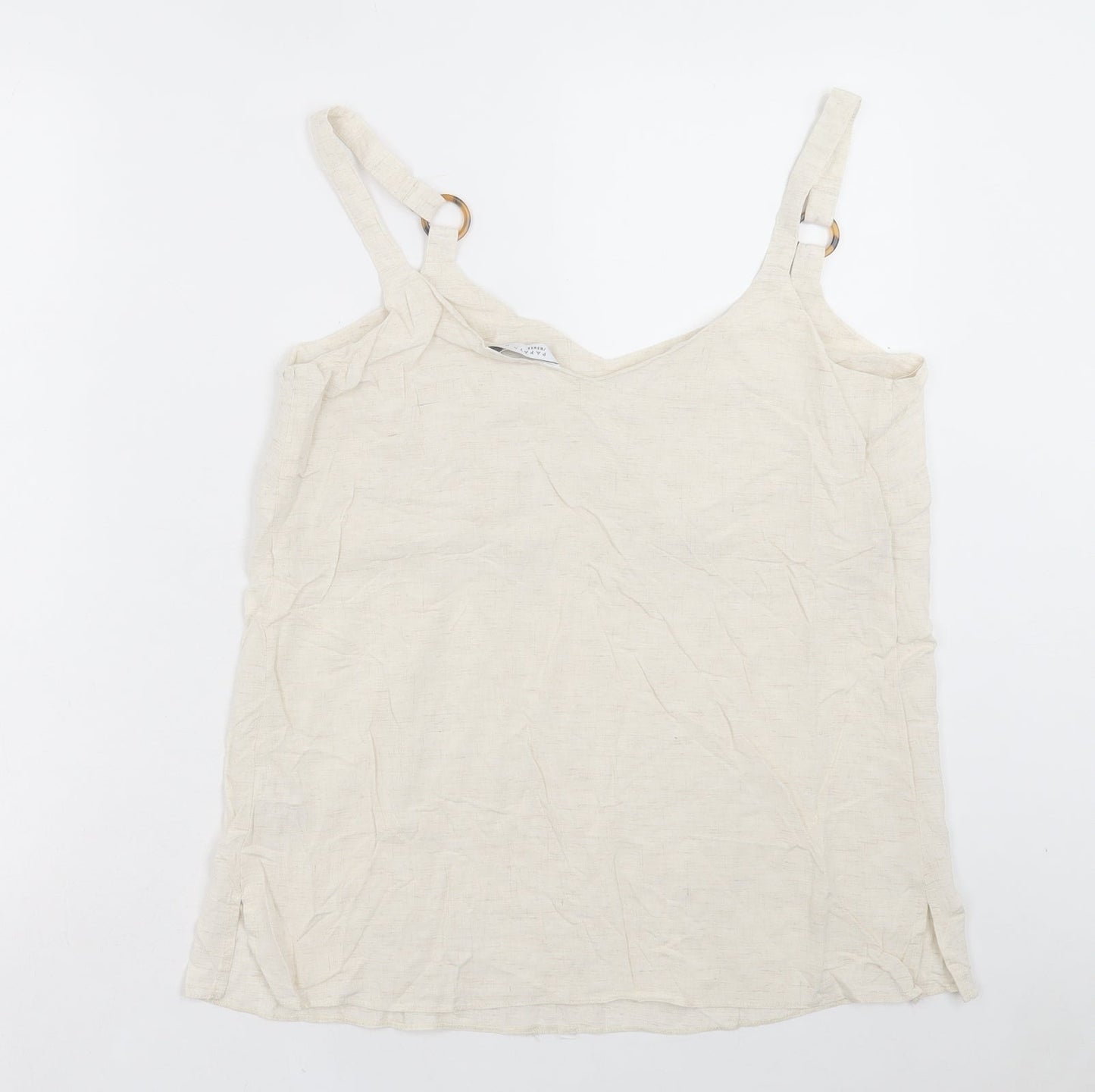 Papaya Womens Beige Viscose Camisole Tank Size 12 V-Neck