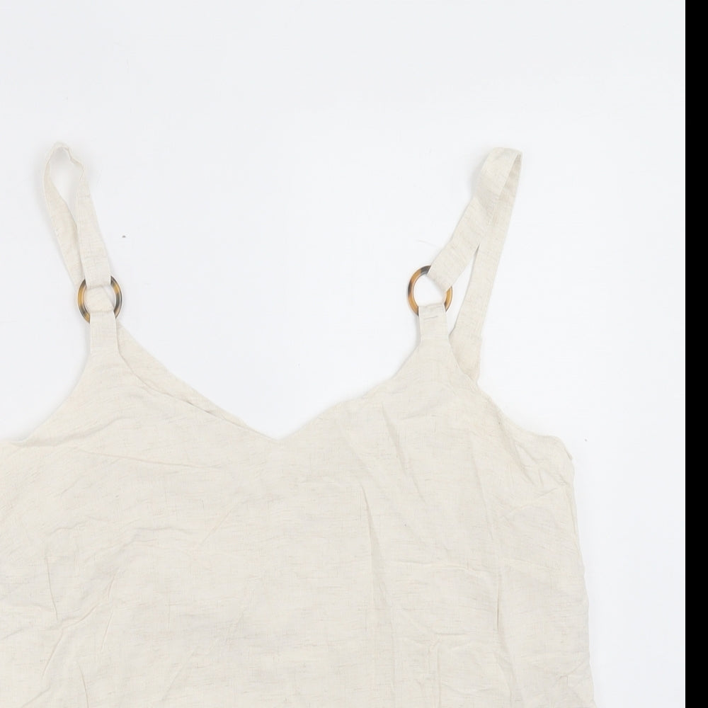 Papaya Womens Beige Viscose Camisole Tank Size 12 V-Neck