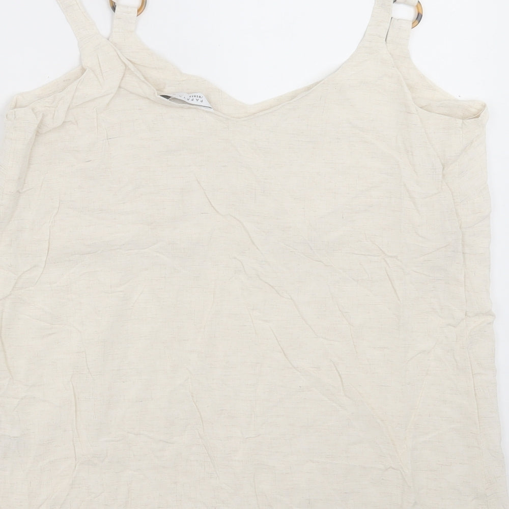 Papaya Womens Beige Viscose Camisole Tank Size 12 V-Neck