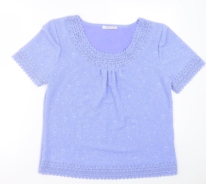 Womens UK Size L anna Rose Purple Basic T-Shirt