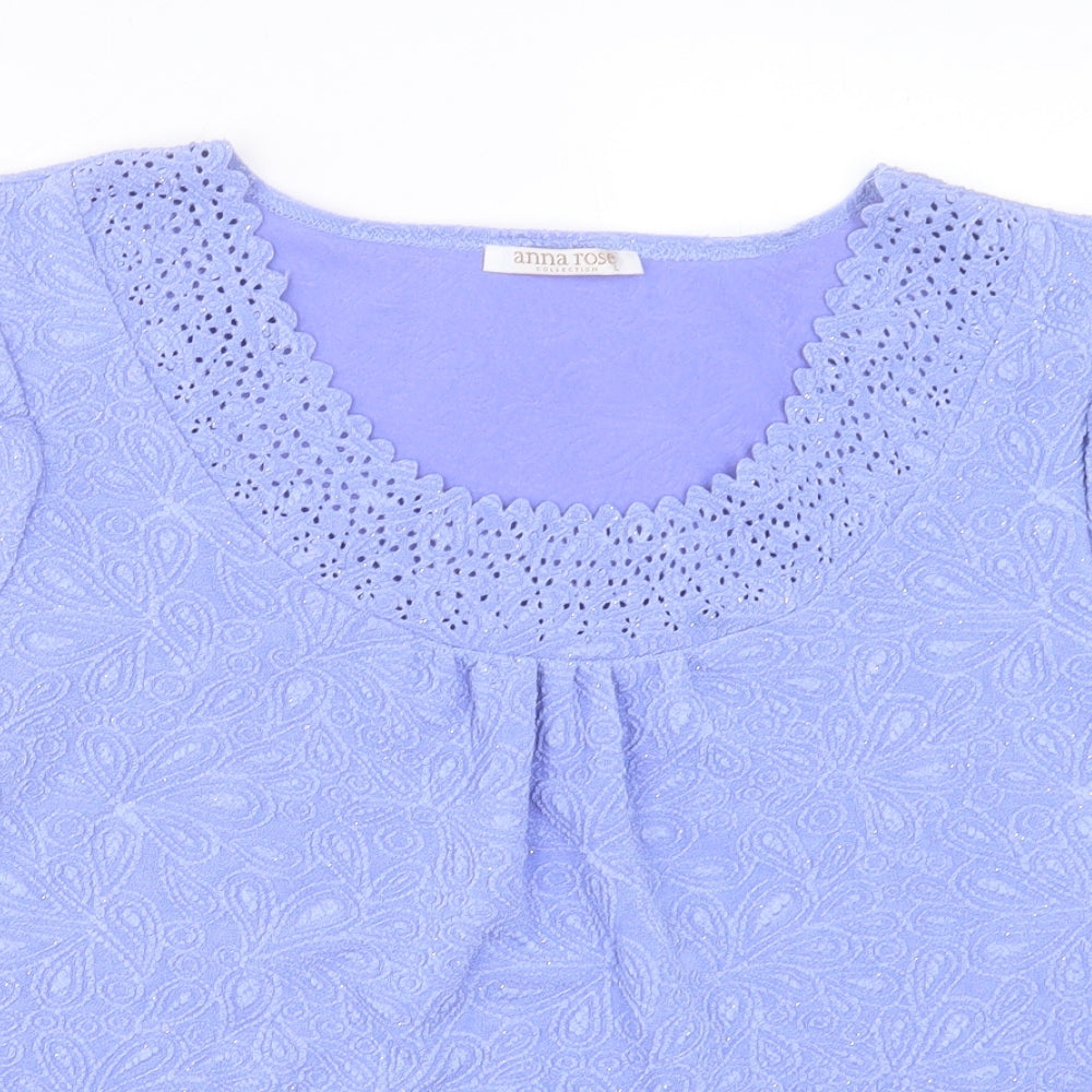 Womens UK Size L anna Rose Purple Basic T-Shirt