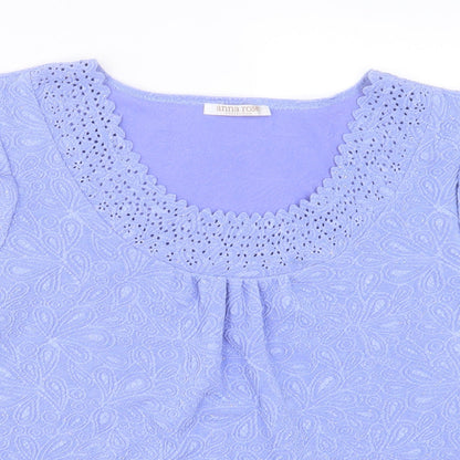 Womens UK Size L anna Rose Purple Basic T-Shirt