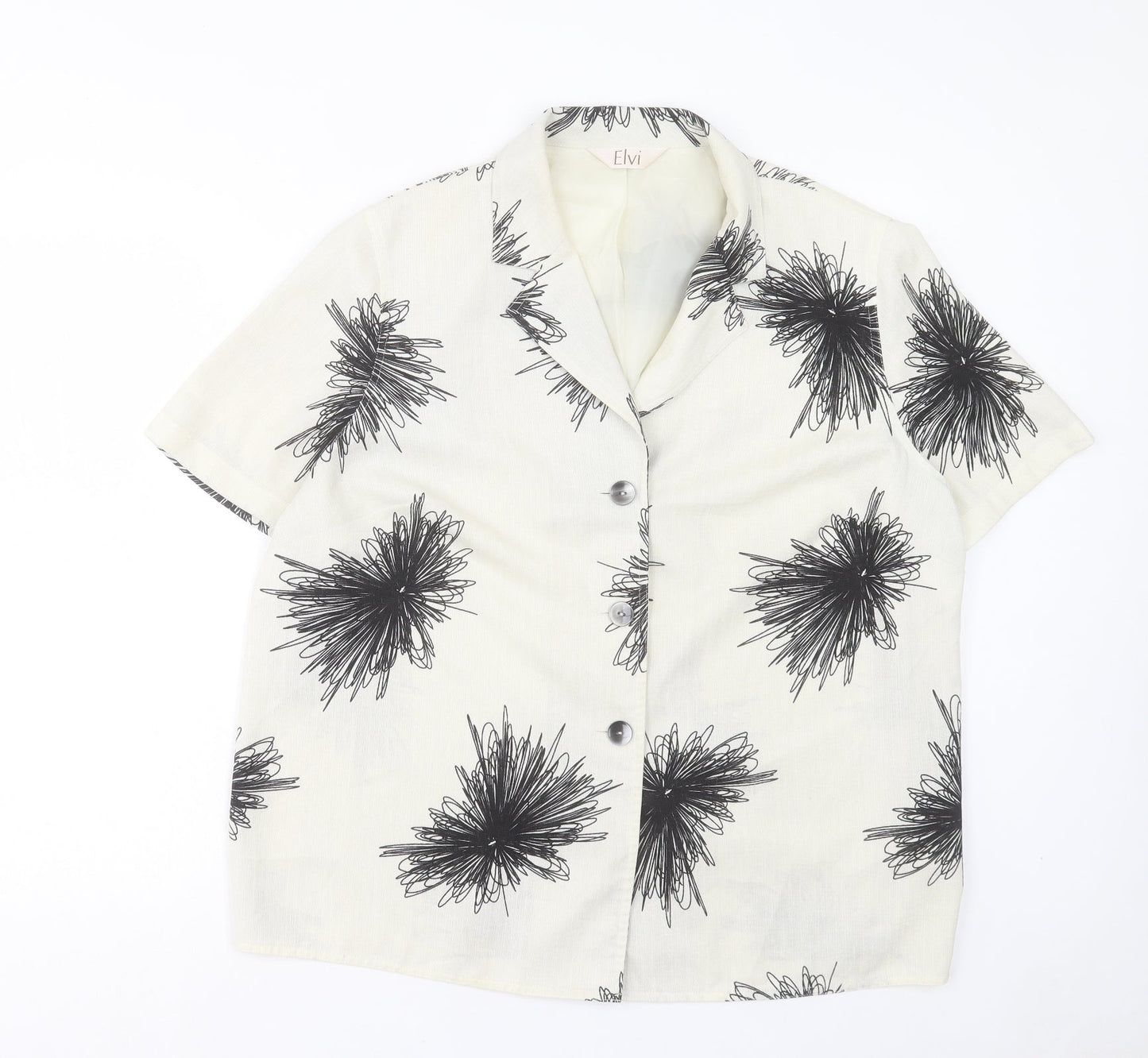 Womens UK Size 18 ELVI Ivory Basic Button-Up