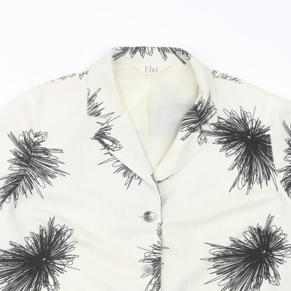 Womens UK Size 18 ELVI Ivory Basic Button-Up