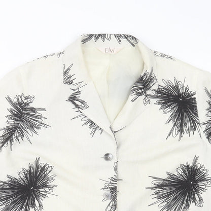 Womens UK Size 18 ELVI Ivory Basic Button-Up