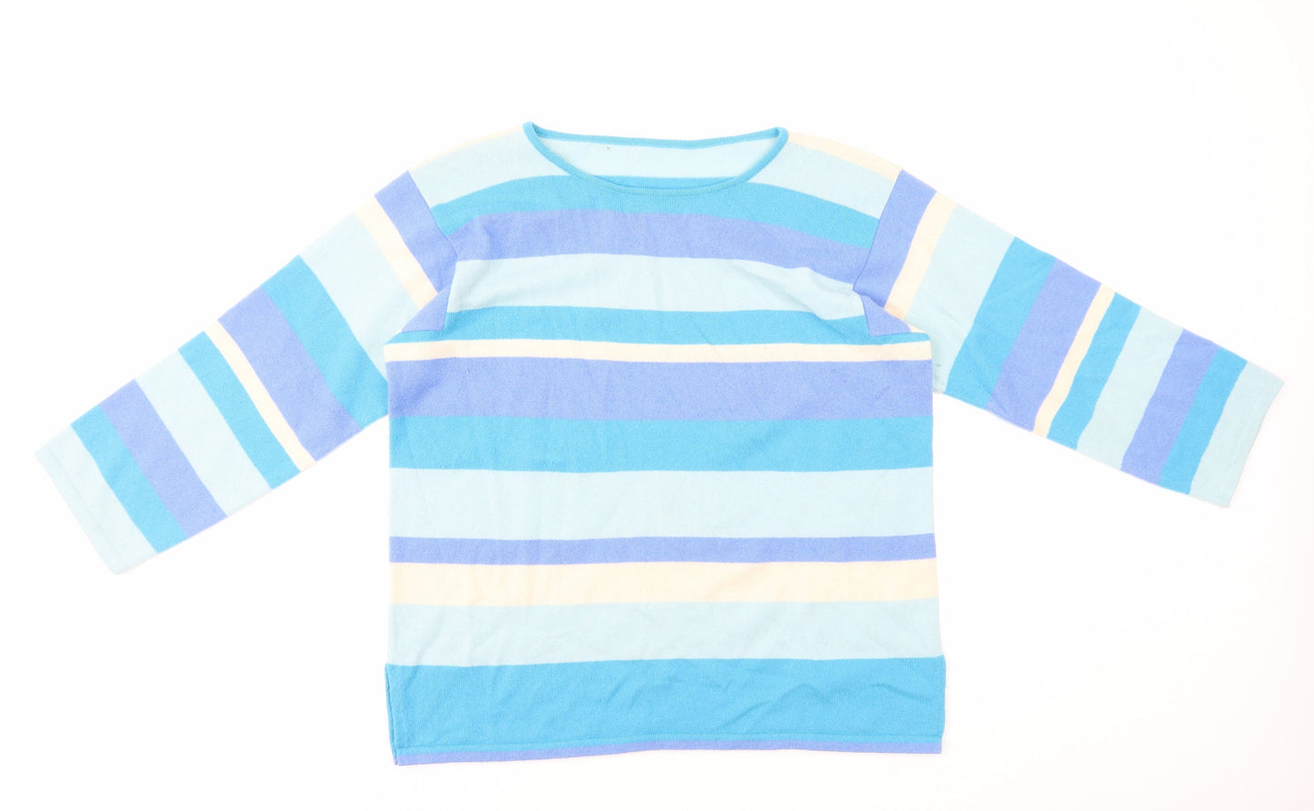 Womens UK Size M Preworn Blue Basic T-Shirt