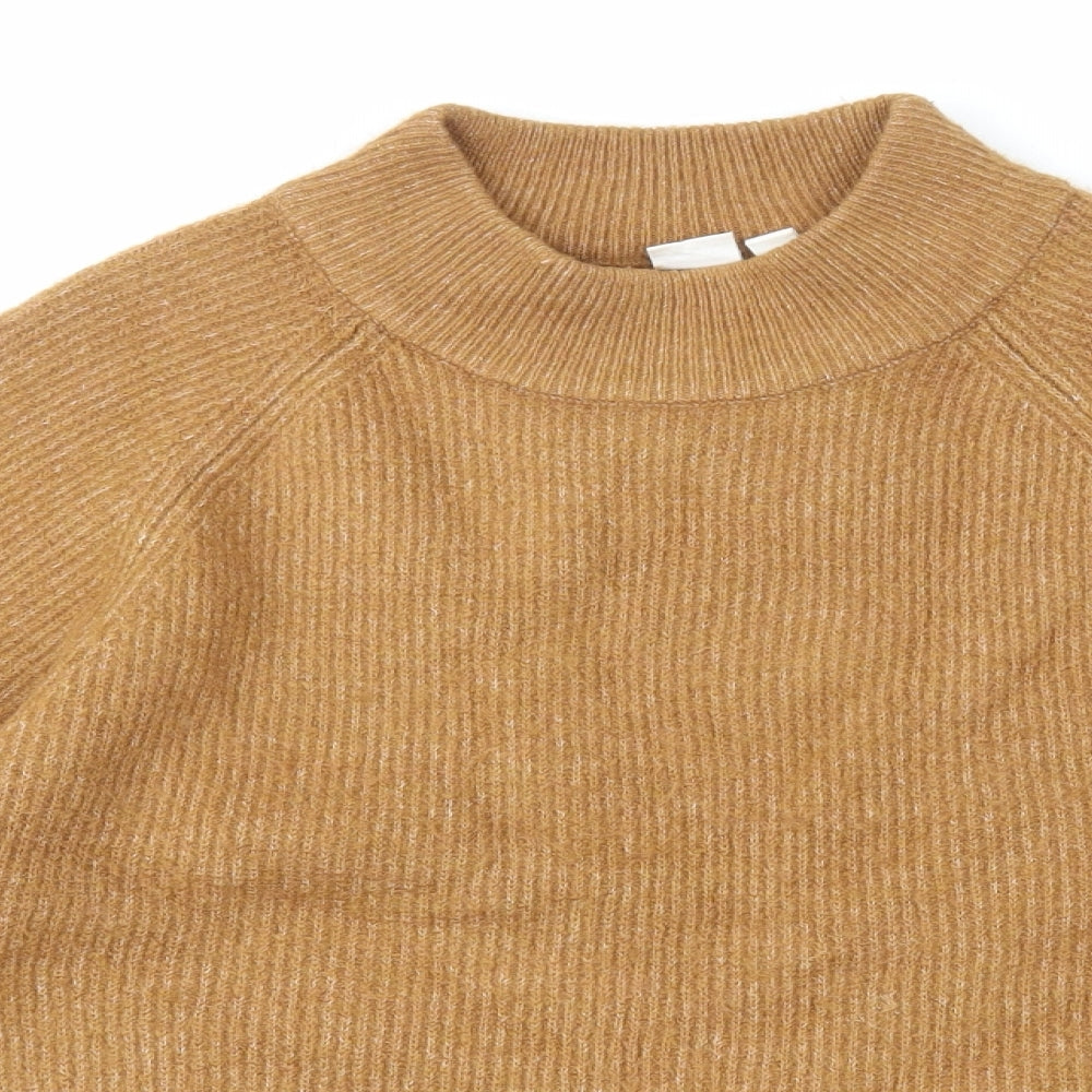 Gap Womens Brown Mock Neck Acrylic Pullover Jumper Size XS
