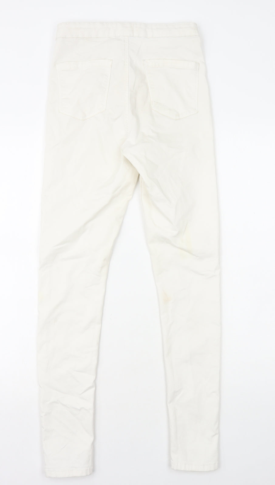 Miss Selfridge Womens White Cotton Skinny Jeans Size 10 L28 in Regular Zip