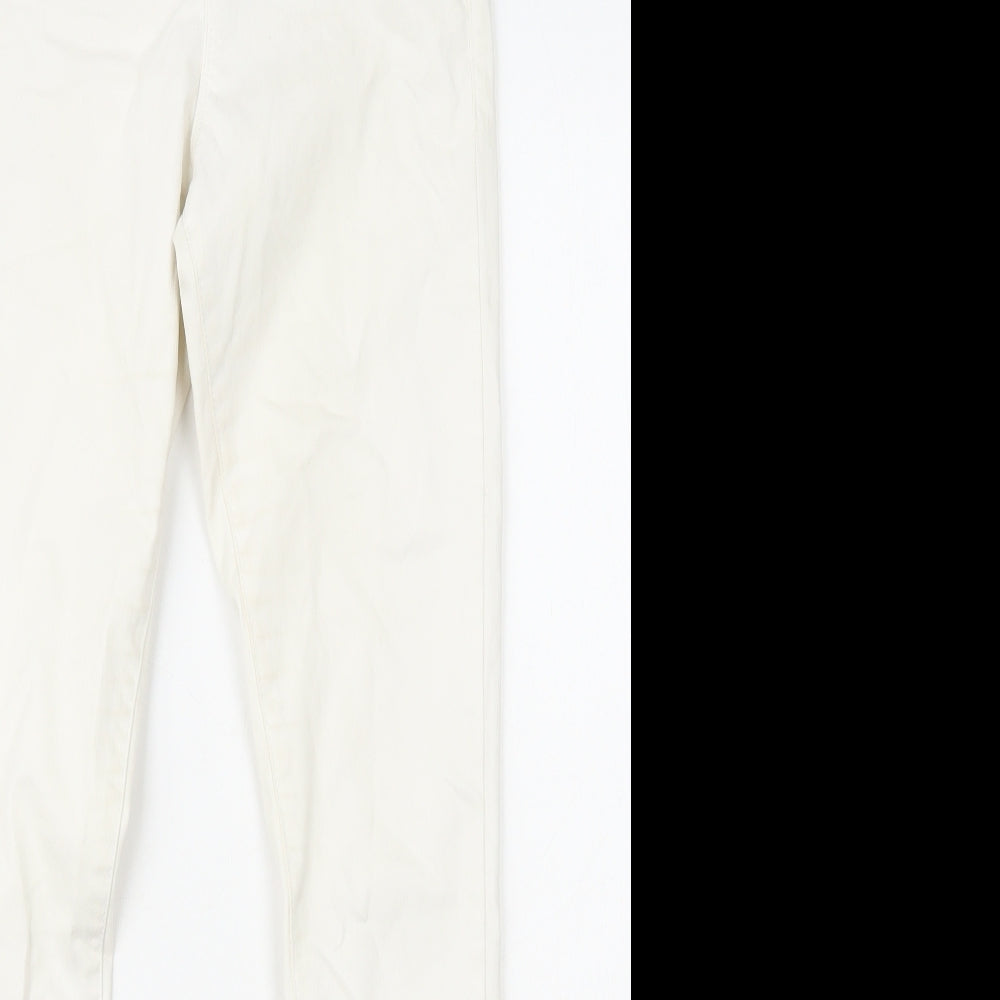 Miss Selfridge Womens White Cotton Skinny Jeans Size 10 L28 in Regular Zip