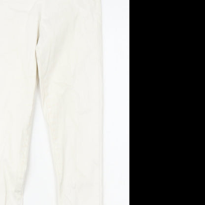 Miss Selfridge Womens White Cotton Skinny Jeans Size 10 L28 in Regular Zip