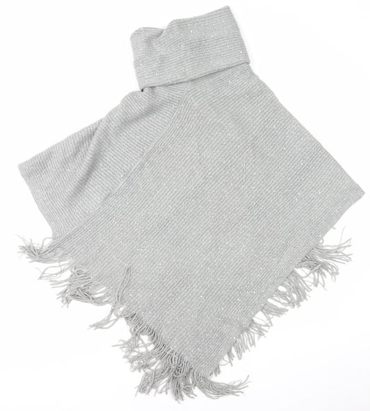 Debenhams Womens Grey Overcoat Poncho One Size