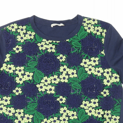 Womens UK Size M Zara Blue Basic T-Shirt