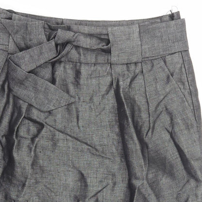 Principles Womens Grey Linen Straight & Pencil Skirt Size 10 Zip - Tie front