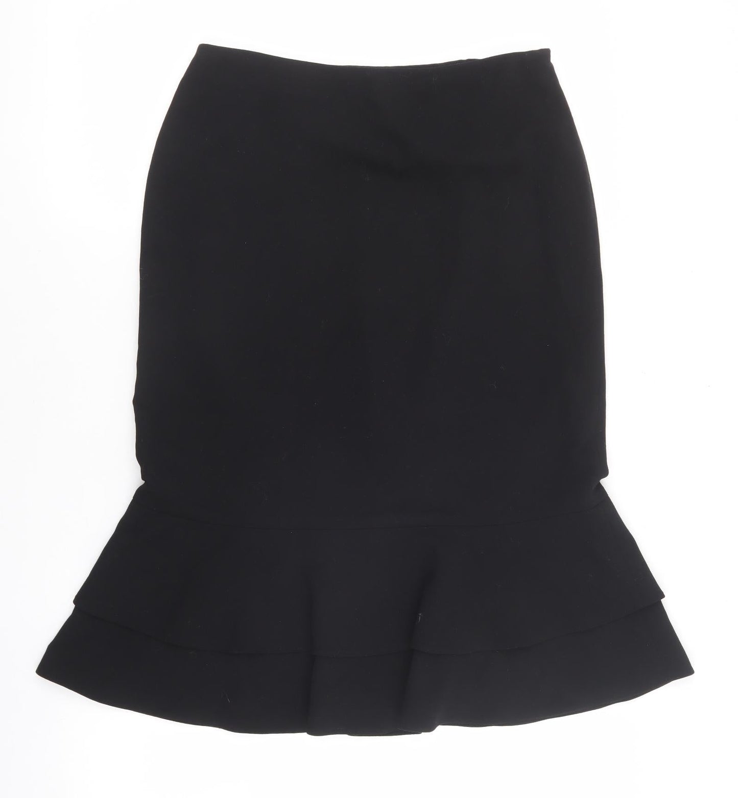 Precis Womens Black Polyester Flare Skirt Size 10 Zip