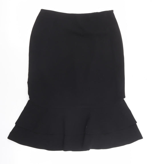 Precis Womens Black Polyester Flare Skirt Size 10 Zip
