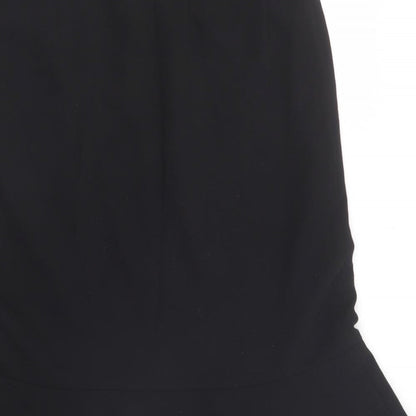 Precis Womens Black Polyester Flare Skirt Size 10 Zip