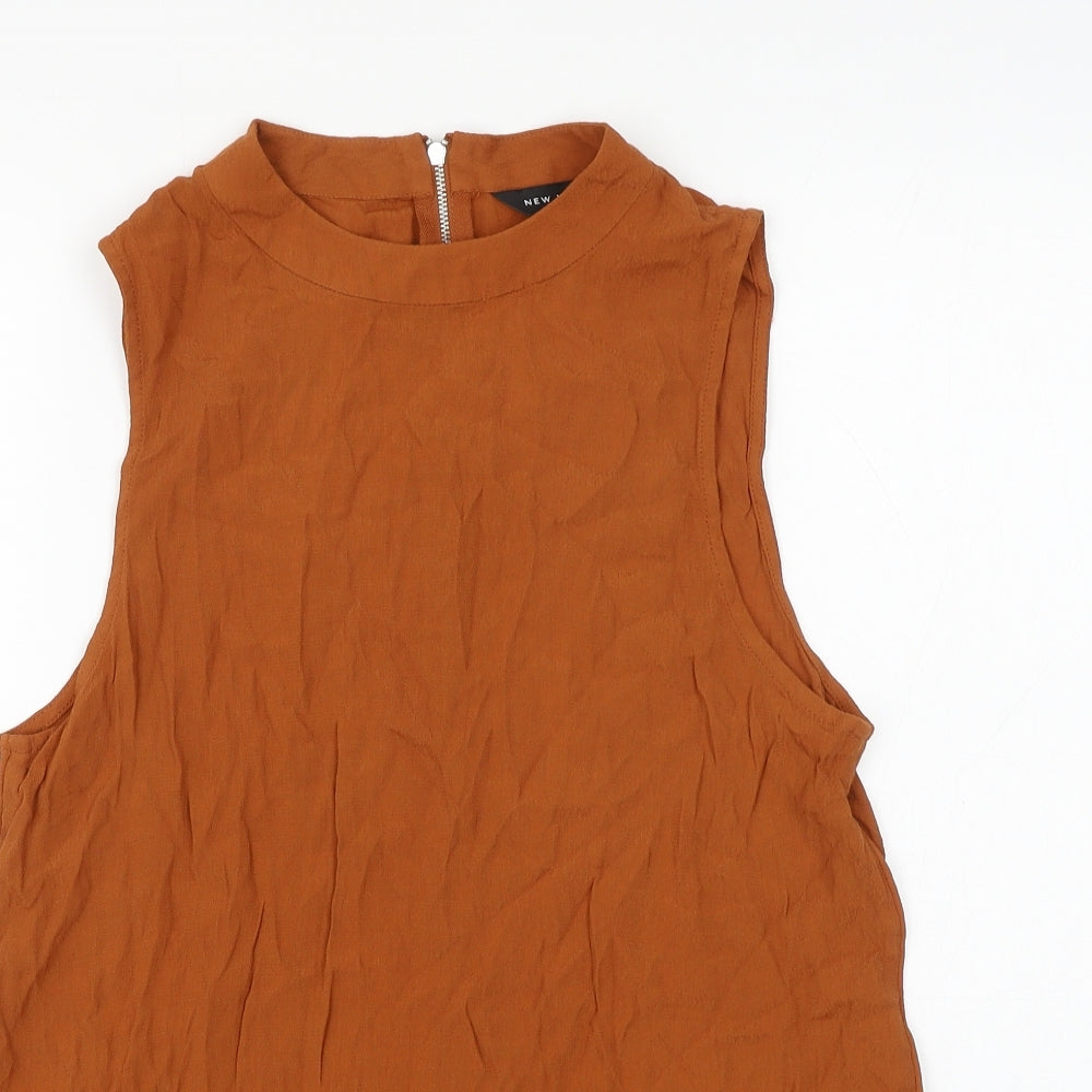 Womens UK Size 12 New Look Brown Basic Blouse