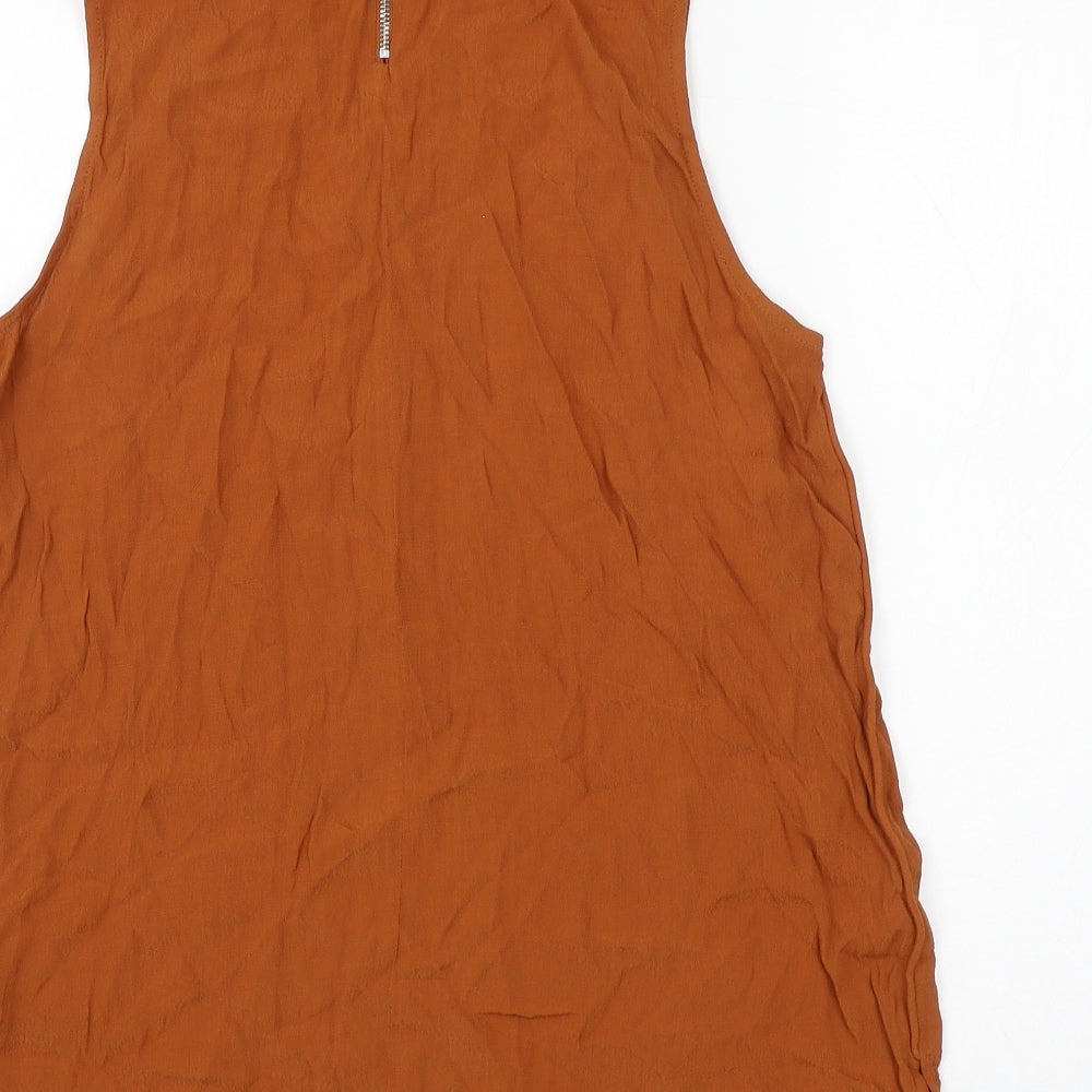 Womens UK Size 12 New Look Brown Basic Blouse