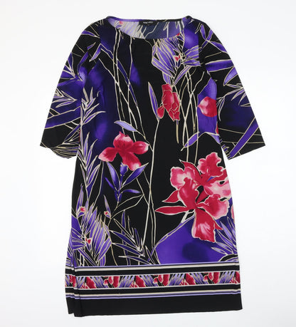 Nine West Womens Multicoloured Floral Polyester Shift Size 14 Boat Neck Pullover