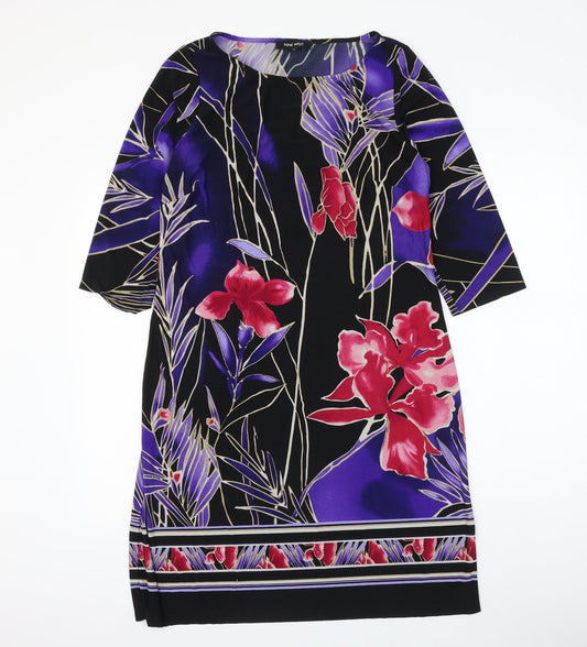 Nine West Womens Multicoloured Floral Polyester Shift Size 14 Boat Neck Pullover