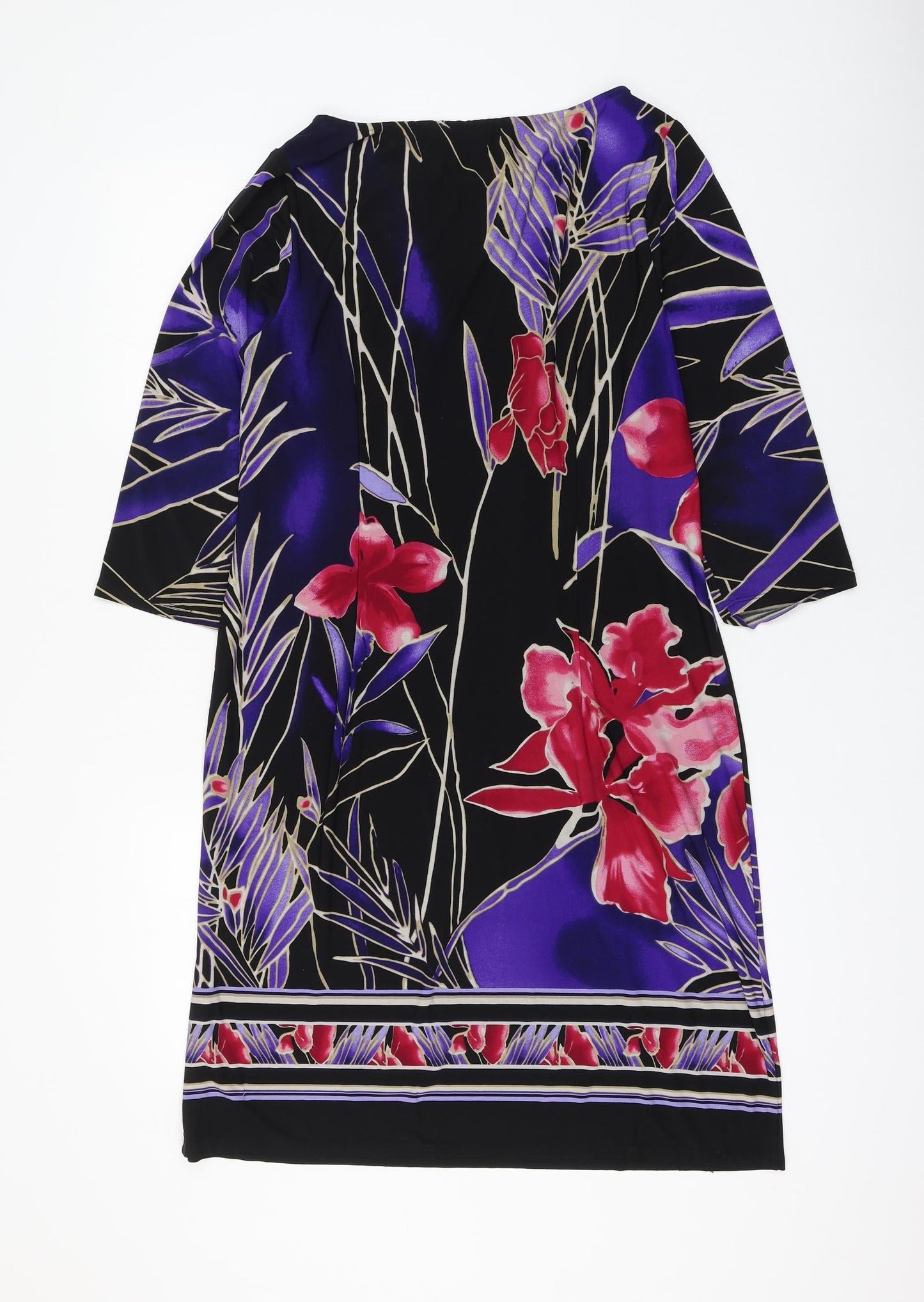 Nine West Womens Multicoloured Floral Polyester Shift Size 14 Boat Neck Pullover