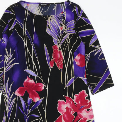 Nine West Womens Multicoloured Floral Polyester Shift Size 14 Boat Neck Pullover
