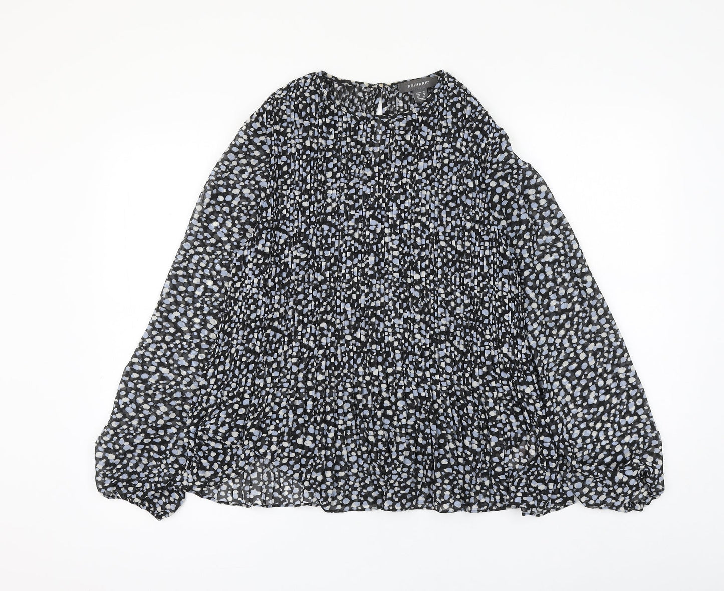 Primark Womens Multicoloured Geometric Polyester Basic Blouse Size 10 Round Neck