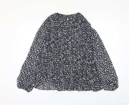 Primark Womens Multicoloured Geometric Polyester Basic Blouse Size 10 Round Neck