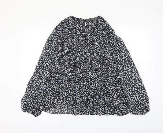 Primark Womens Multicoloured Geometric Polyester Basic Blouse Size 10 Round Neck